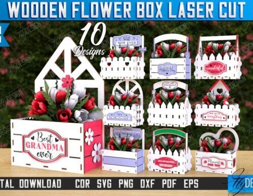 Mothers Day Flower Box Laser 120417238 Creativo Digital